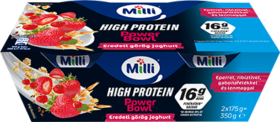 Friesland Milli PowerBowl görög joghurt proteinnel piros gyümölcs 2×175 g