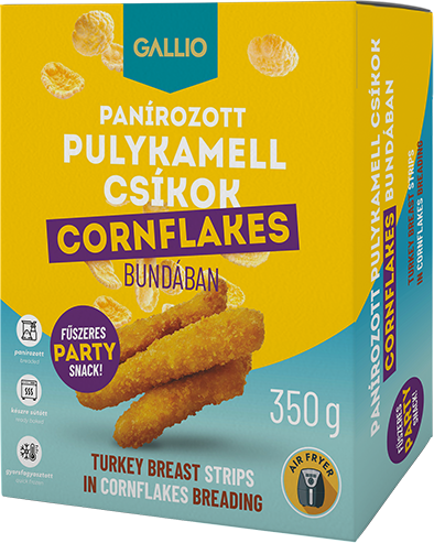 Gallicoop Gallio pulykamell csíkok cornflakes bundában dobozos 350g