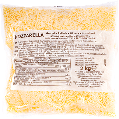 Friesland Mozzarella sajt reszelt 2000 g