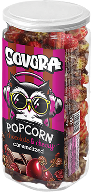 Karamellizált popcorn meggyes 60 g