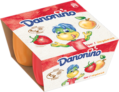 Danone Danonino eper-sárgabarack joghurt 4*50 g