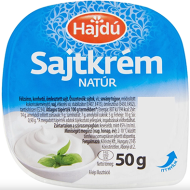 Kőröstej Hajdú sajtkrém natúr 50 g