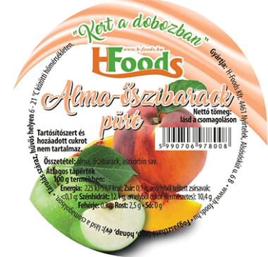 H-FOODS Alma-őszibarack püré 100g