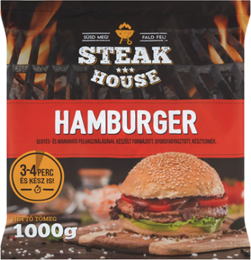 Fagyasztott hamburger 1kg Steak House
