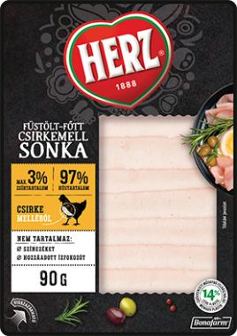 Herz füstölt-főtt csirkemell sonka szeletelt vg 90 g