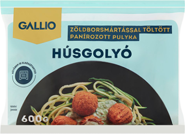 Gallicoop Gallio panírozott húsgolyó zöldborsmártás 600 g