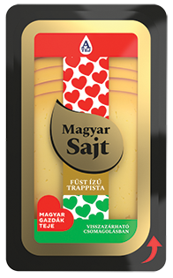 Alföldi Tej Magyar szeletelt trappista sajt füstölt 125 g