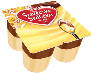 Zott Szívecske vanília puding kakaós öntettel 4*125 g