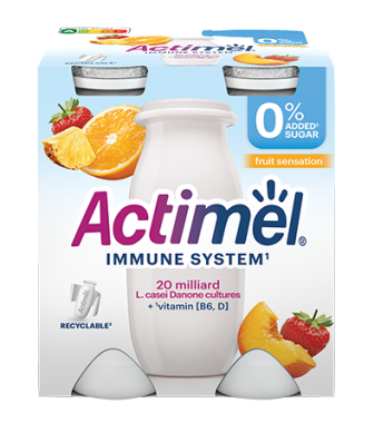 Danone Actimel multifruit ivójoghurt cukor nélkül 4*100 g