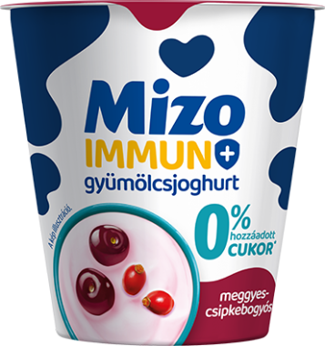 Sole-Mizo Immun+ joghurt 0 % cukor meggy-csipkebogyó 125 g