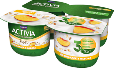 Danone Activia joghurt őszibarack-gabona 4*120 g