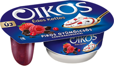 Danone Oikos édes kettes pirosgyümölcs-csokidarabok 116 g