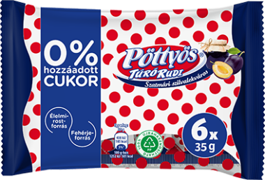 Friesland Túró rudi Pöttyös szilvás 0 % hozzáadott cukor 6×35 g