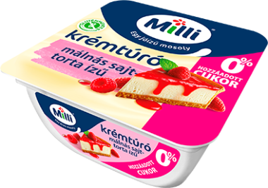 Friesland Milli Krémtúró málnás sajttorta 0% hozzáadott cukor 90 g