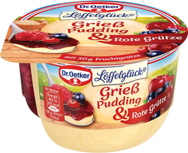 Dr. Oetker Löffelglück grízpuding pirosgyümölcs öntettel 180 g