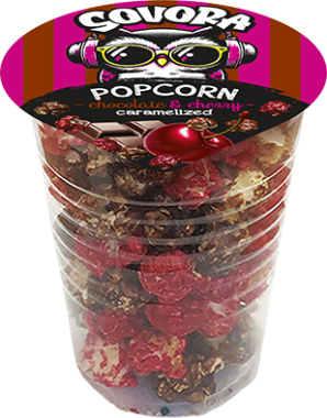 Karamellizált popcorn csokis-meggyes 60 g